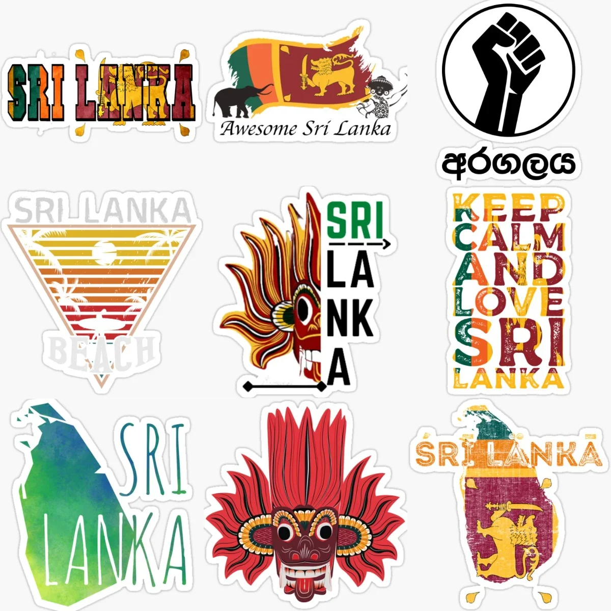 

Sri Lanka Flag Map Raksha Creative Waterproof Car Stickers for Car Truck Bicycle Van Window Wall Table Decoration Accessories