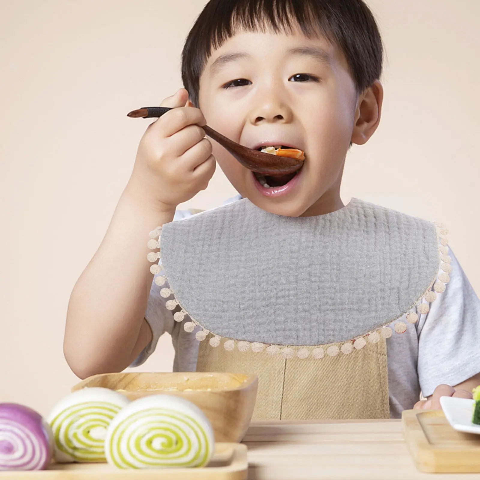 

2Pcs Baby Bibs Saliva Towels Cotton Soft Breathable Newborn Toddler Feeding Infant Absorbent Crumpled Bibs for Eating Teething