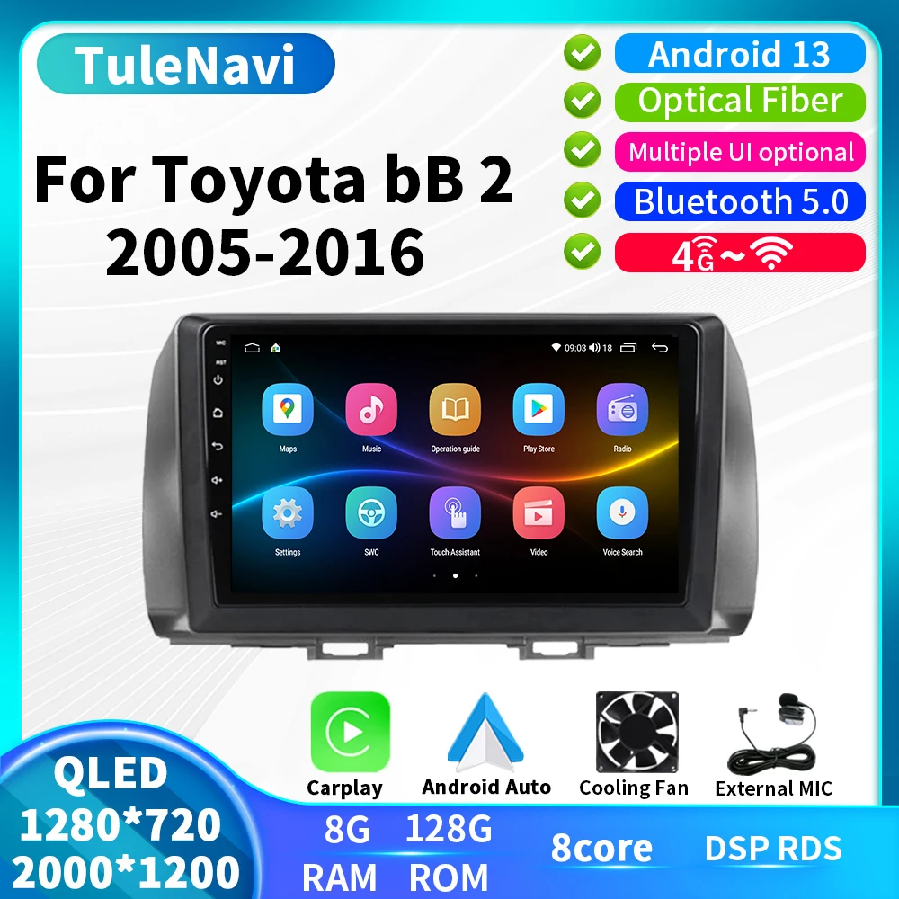 

Android 13 Car Multimedia Player For Toyota BB 2 Daihatsu Materia 2005 - 2016 Autoradio GPS Navigation Video Radio Stereo QLED