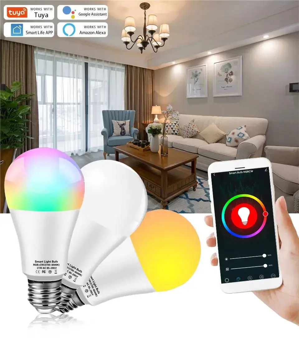 9W Zigbee Tuya Lamp Led Bulb RGB E26/E27 Tuya Zigbee Smart Light Bulb Smart Home Smart Lamp For Alexa Google Home