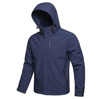 Mens Outdoor Waterproof Jacket Windproof Hoodie Coats Lightweight Cycling and Hiking Raincoat Work Jacket Man Climbing Outerwear 5