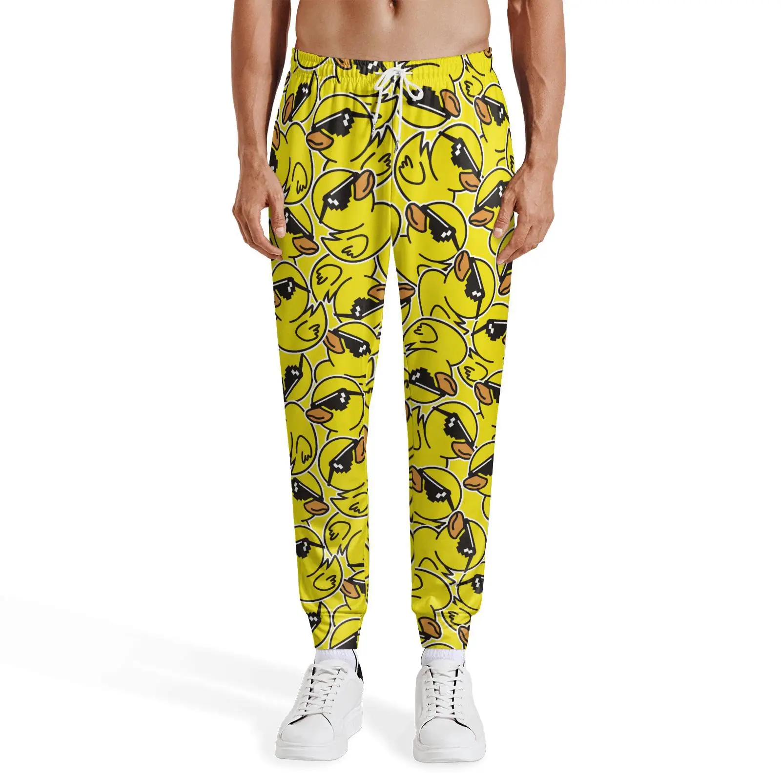 Unisex Cool Sunglasses Rubber Duck Sports Sweatpants, 3D Cartoon Duck Sports Sweatpants, Hip Hop Casual Style Sweatpants