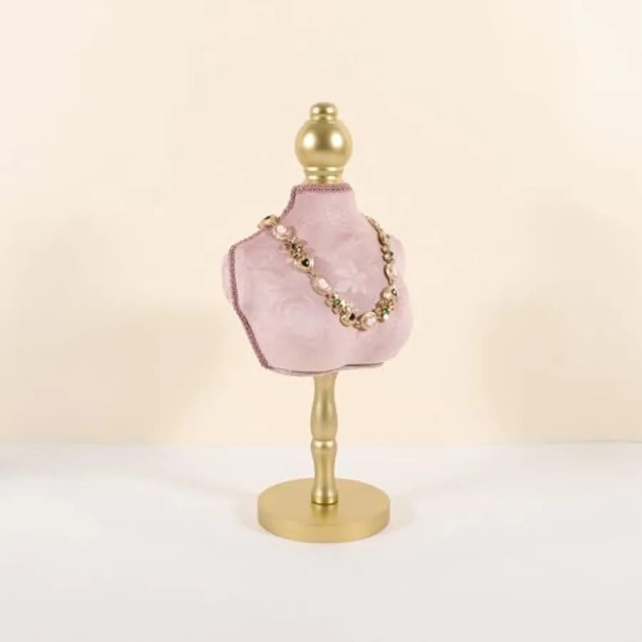 

Velvet necklace holder display stand Pink jewelry necklace display for selling necklace mannequin for jewelry necklace bust jew