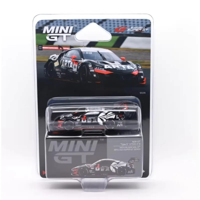 MINIGT1:64 SUPERGT NSX-GT Racing Car Model in Alloy Finish, Carded Packaging, Boys' Toy, Adult Collection Piece
