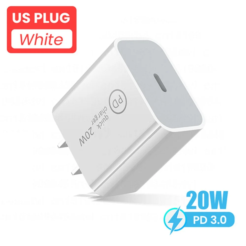 Fast Quick Charging 20W USB C PD Wall Charger Eu US UK Plug For Iphone 12 13 14 15 Plus Pro Max Samsung Xiaomi LG