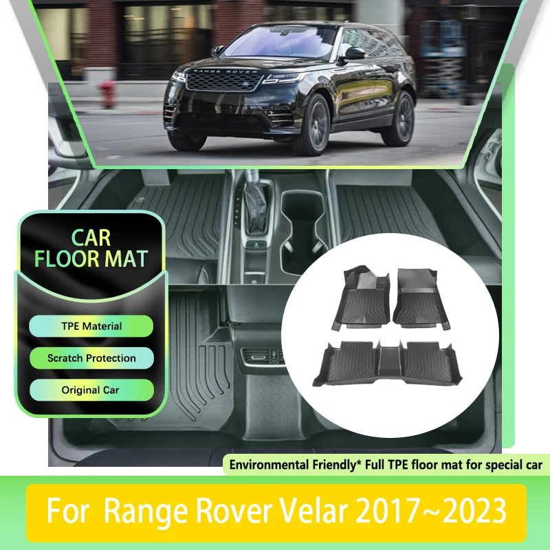 

TPE Car Floor Mat For Range Rover Velar L560 2017 2018 2019~2023 Dirt-resistant Leather Pad LHD Foot Carpet Rug Auto Accessories