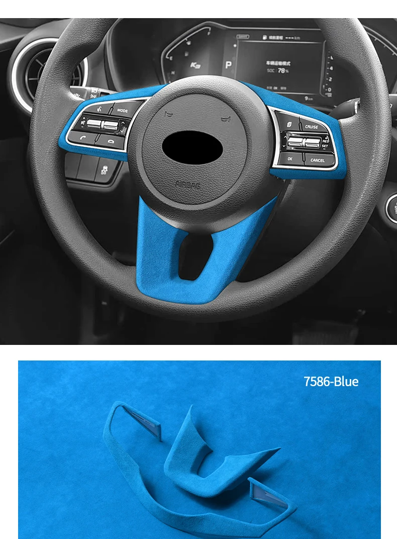 Hochwertiger Lenkradbezug aus Wildleder und ABS für Kia K3 Forte Cerato (2019-2021) + Schalthebelmanschette, Auto-Innenraum-Tuning-Zubehör – Detail 11
