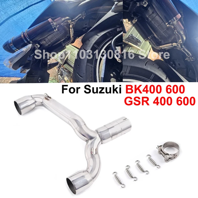 

Slip On For Suzuki GSR400 GSR600 BK400 BK600 GSR BK 400 600 Motorcycle Exhuast Escape Middle Link Pipe Muffler Stainless Steel