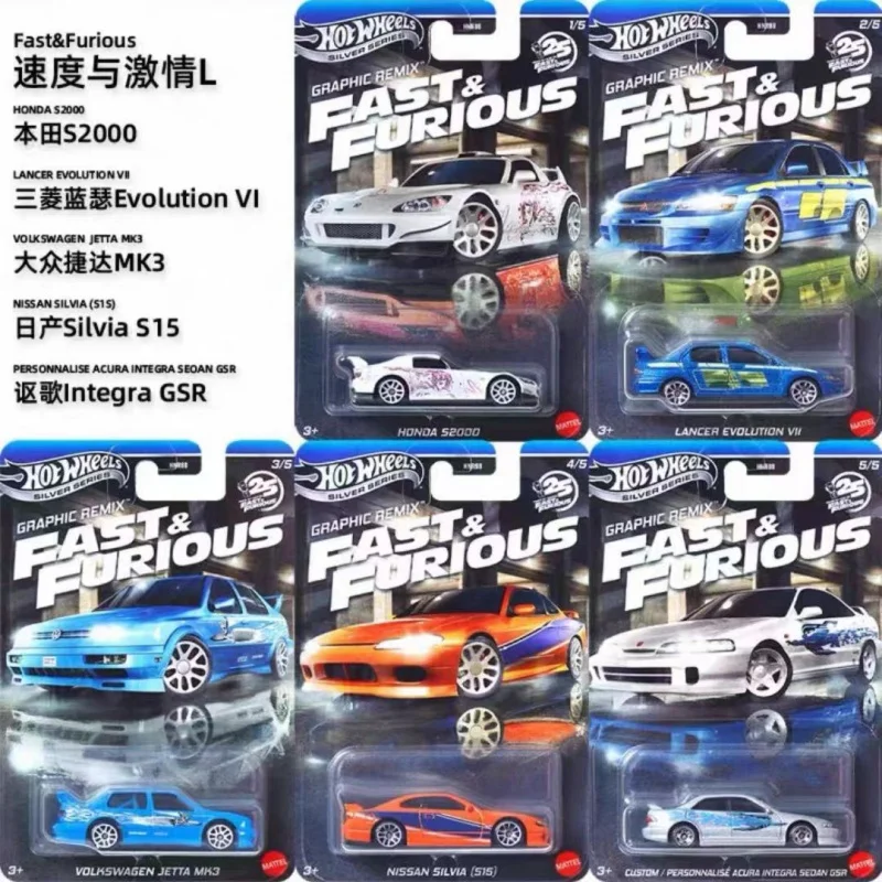 Hot WheelHNR88 مجموعة سرعة العلامة الفضية والعاطفة Mitsubishi EVO Honda S2000 مجموعة نماذج سيارة مصنوعة من خليط معدني هدية لسطح المكتب