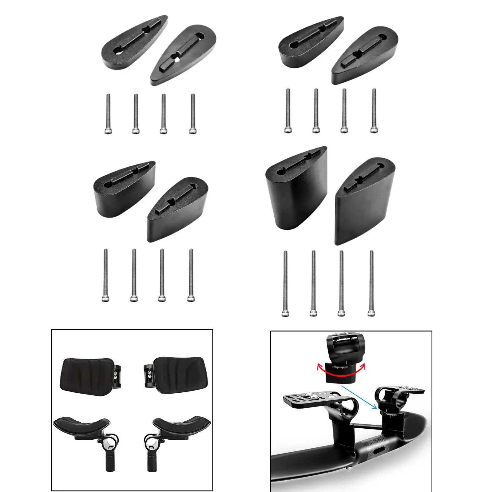 Bike Handlebar Riser Tuneable Angle Extension Aerobar Height Shim Kit for Cycling Road TT Bicycle