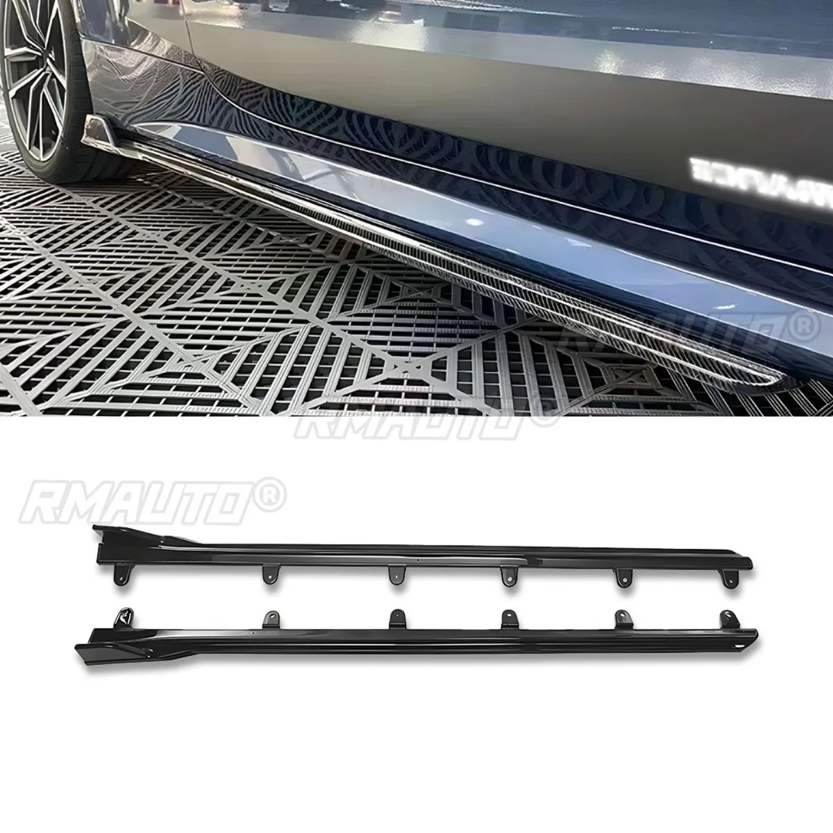 Car Side Skirt Lip Guard Protector Apron Side Skirt Extension For BMW 4 Series G22 G23 2020-2024 Body Kit Car Accessories