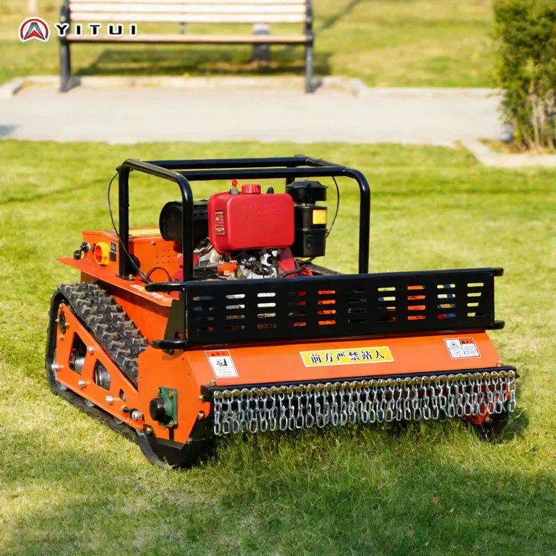 【Best Choice】2026 Hot Sale Customized Diesel Fuel Crawler Grass Cutter Remote Control Lawn Mower Robotic Lawn Mowe Ce/Iso Certif - view 4