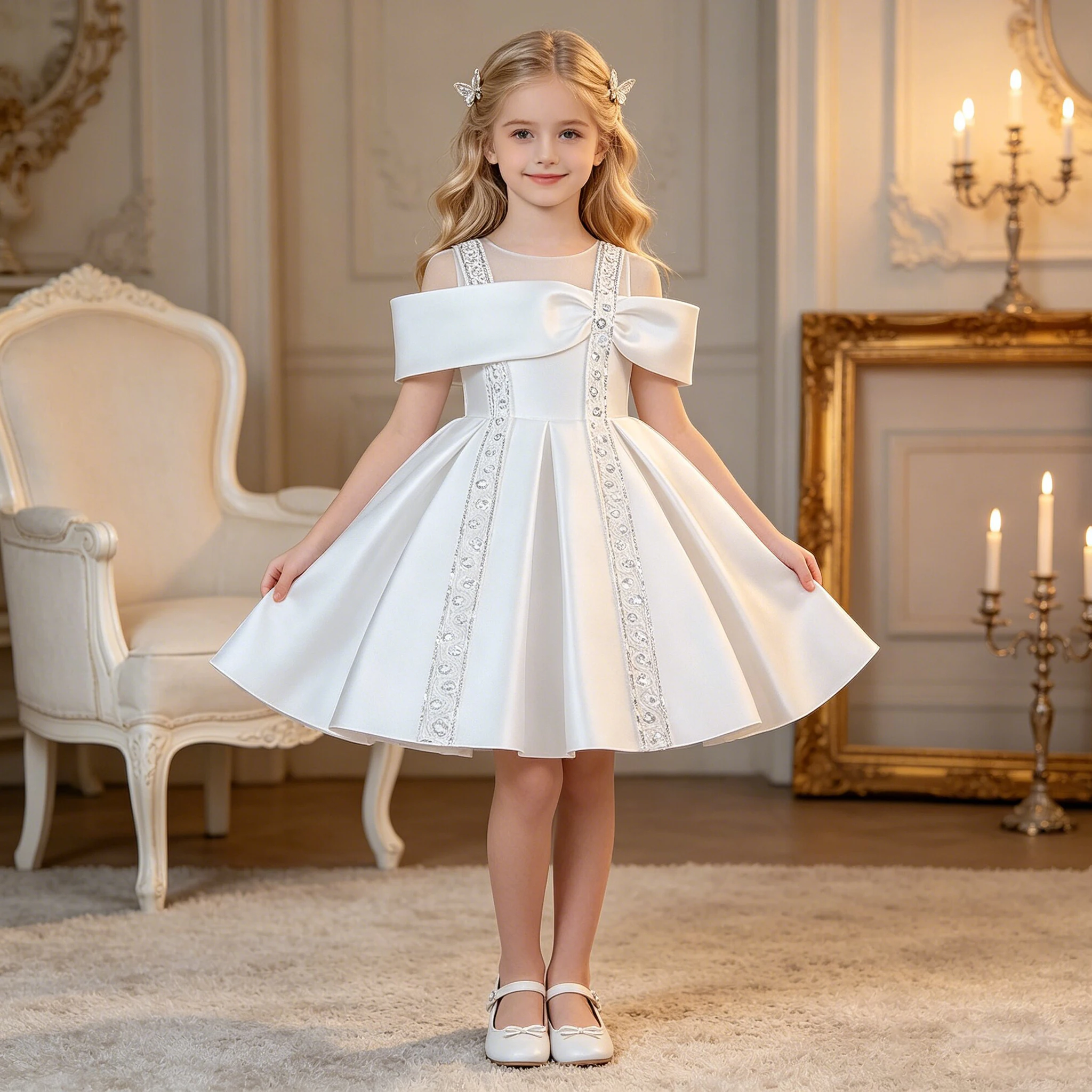 Elegantes Taufkleid Brautjungfernkleid Mädchenkleid Sommer Hochzeit Geburtstag Prinzessinnen-Abendkleid Mädchen-Moderatorenkleid Abschlussfeier Klavier-Abschlussballkleid