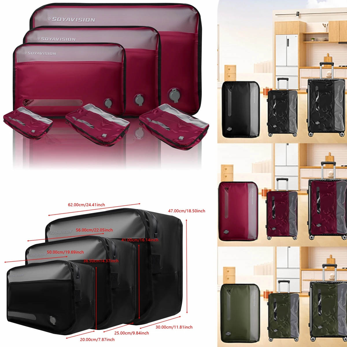 Travel compression bag, down jacket, airtight bag, clothes Quilt waterproof vacuum storage bag, travel portable luggage check-in