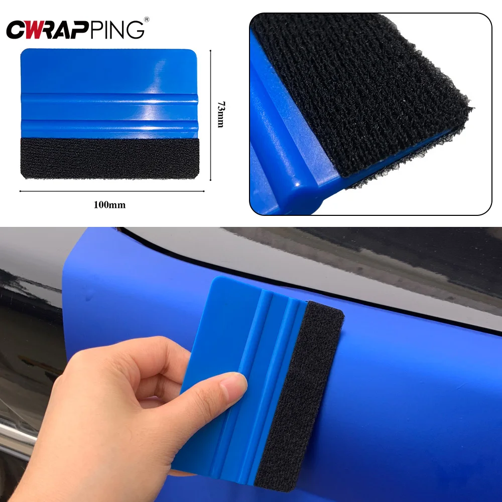 Car Blue Vinyl Carbon Fiber Window Squeegee Scraper Foil Wrapping Suede Felt Scraper Car Styling Sticker Accessories 5/10/20pcs