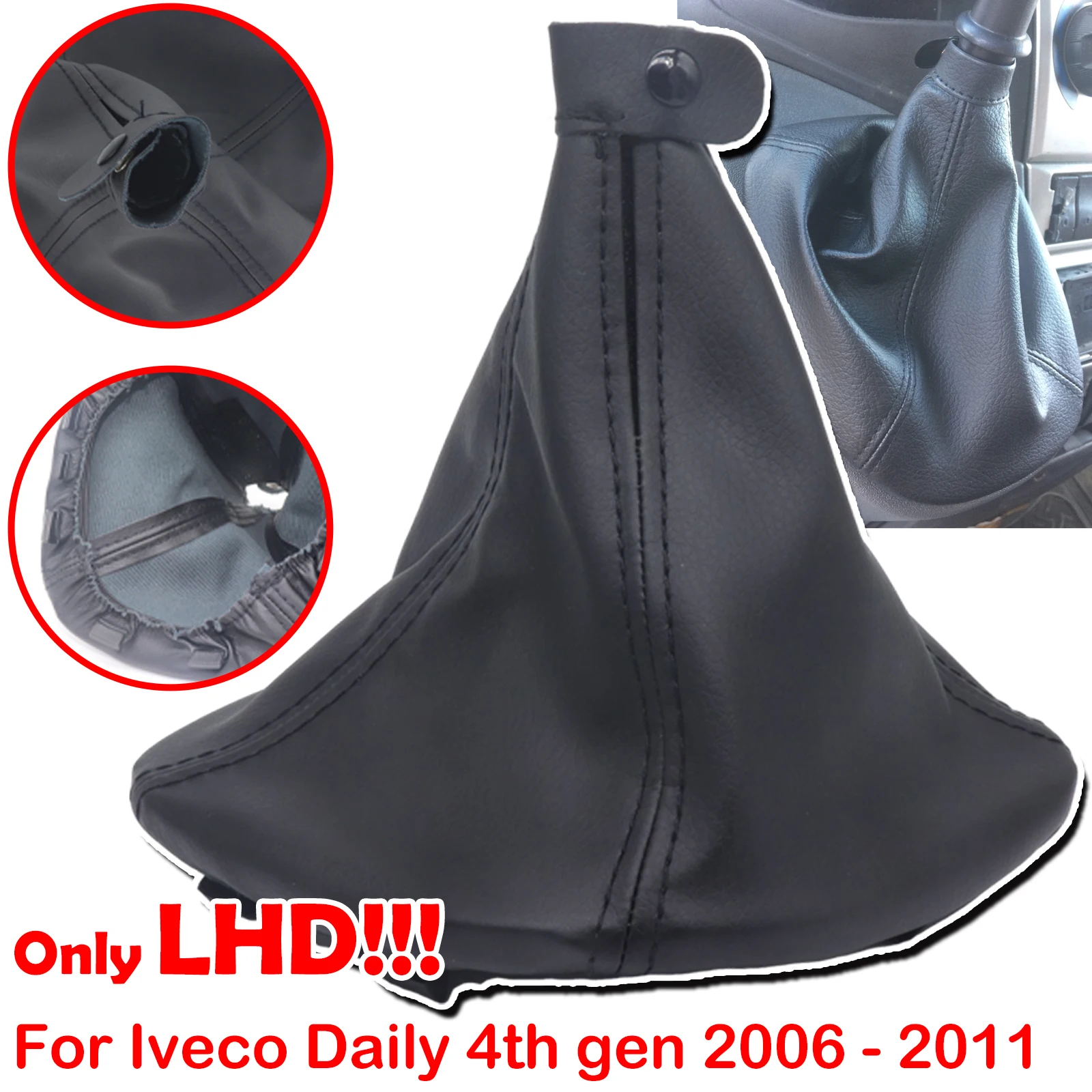 

Manual Gear Shift Knob Boot For Iveco Daily IV PU Leather Gear Stick Cover with Plastic Frame LHD Replacement Parts 2006 - 2011