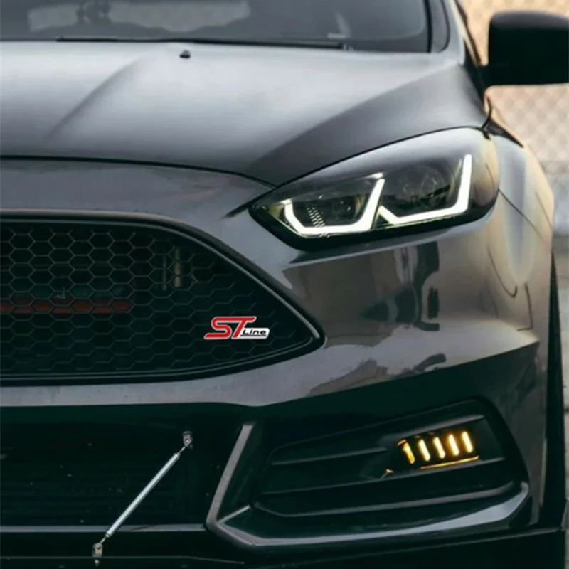 ثلاثية الأبعاد المعادن ST خط رئيس الجبهة مصبغة شعار السيارة شارة كروم ملصق لفورد ST التركيز x 2 3 كوغا فييستا مونديو السيارات تصفيف السيارة #5