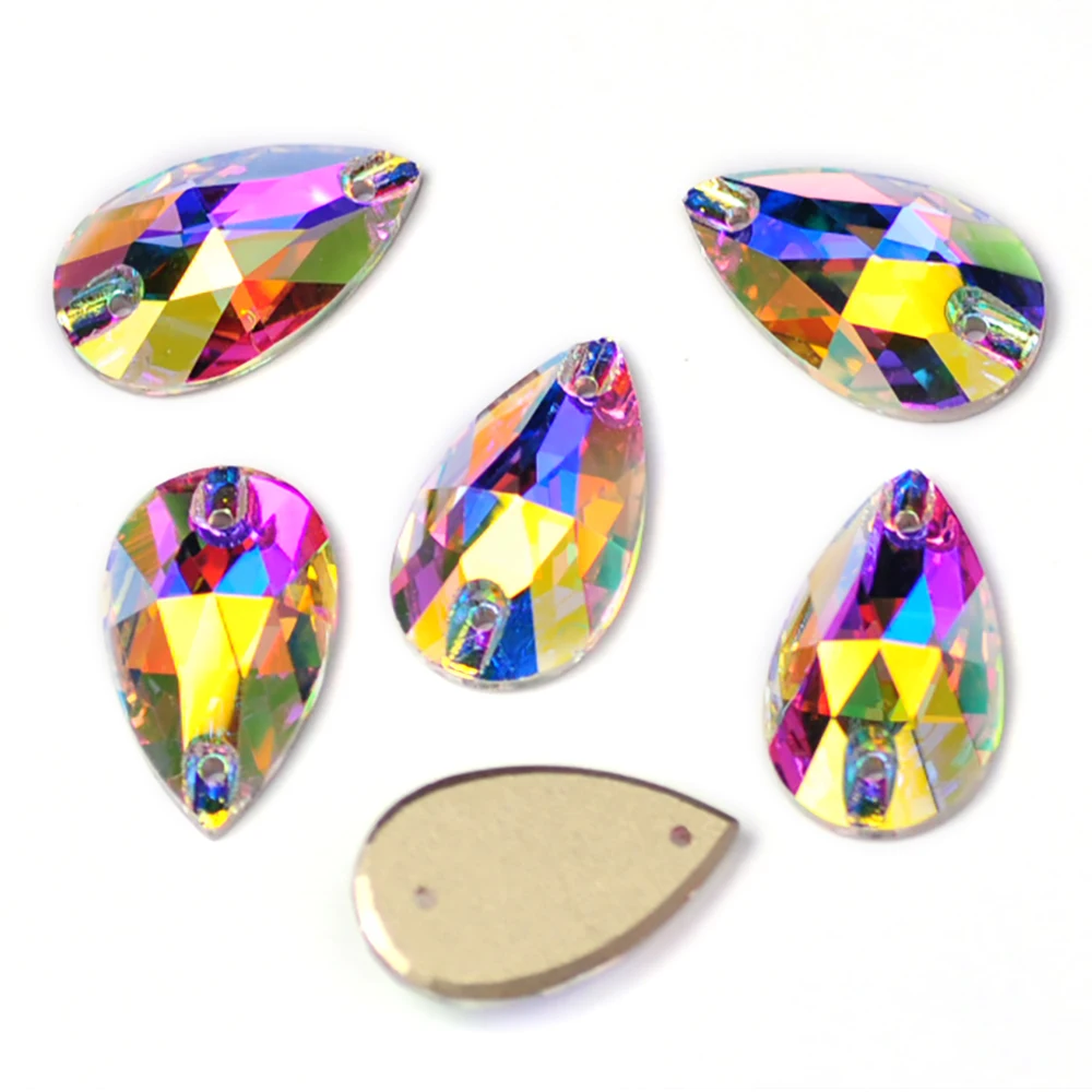 Charms Drop Crystal AB Rhinestones 3230 Sew on Large Rhinestones Strass Stones Garments Wedding Dress Bags Decorations