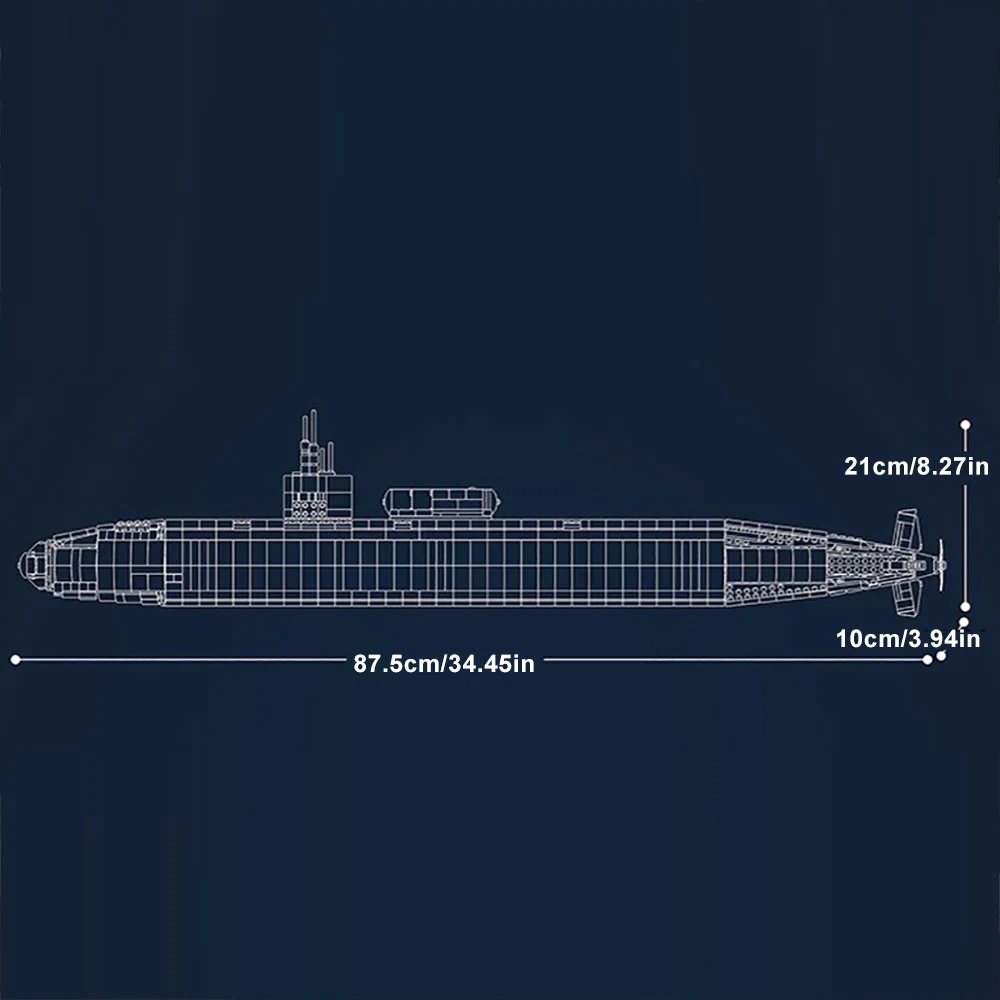 Bloques de construcción de submarino militar para adultos, Kits de modelos MOC 125 para construir, clase Los Ángeles, SSN 1: 33049, regalo, 2988 piezas