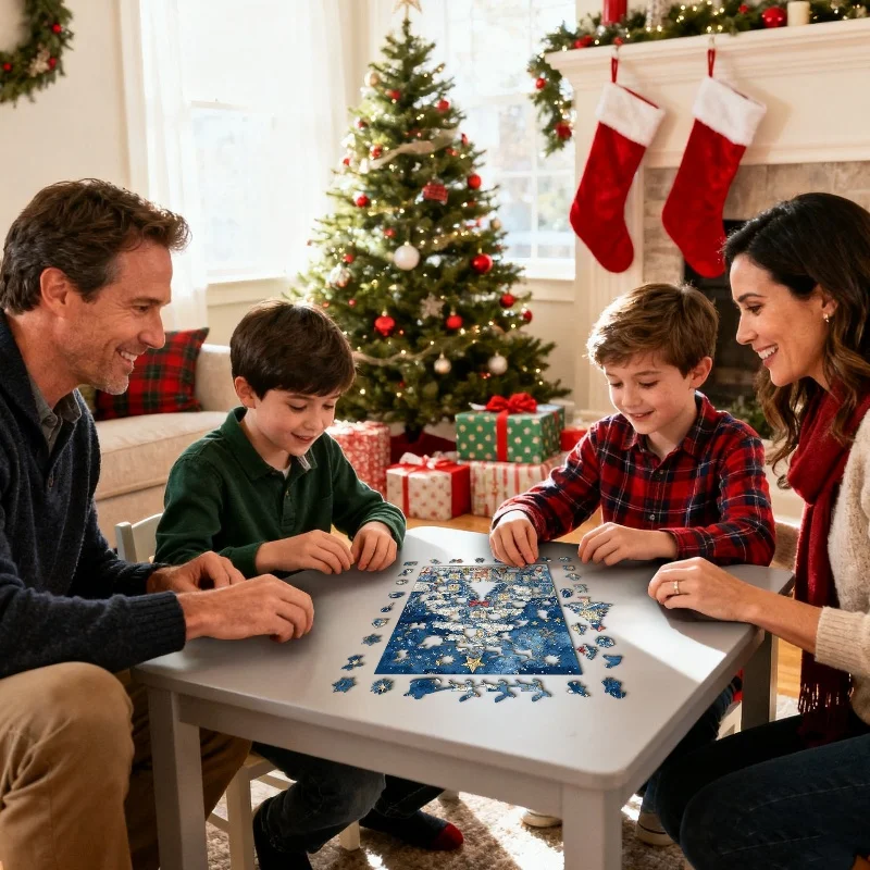 Blocs de construction d'arbre de noël en bois, jouet de forme irrégulière, Puzzle créatif, jeu anti-Stress ​   Cadeaux pour anniversaire Noël Nouvel An