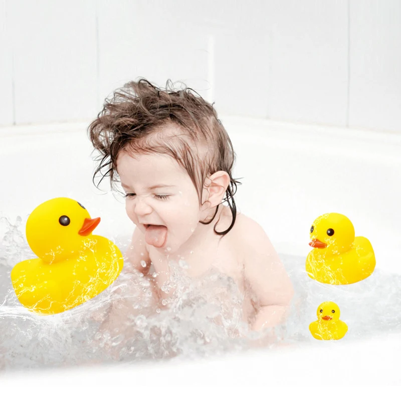 5pcs Squeaky Rubber Duck Duckie Float Bath Toys Baby Shower Water Toys for Swimming Pool Party Toys Gifts Boys Girls