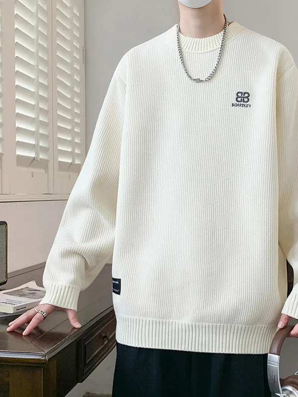 

Thiened round Ne Inteated Fce Knitted Sweater Winter Warm Polyester Fiber Youth Base Layer irt Casual Sle M K...