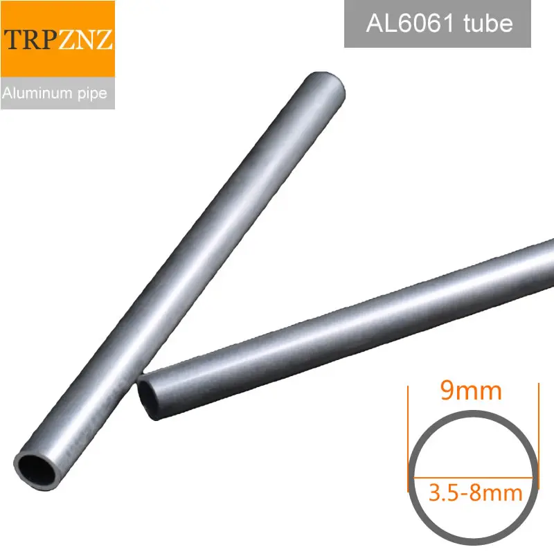 

OD9mm 6061 aluminum round tube outer diameter 9mm,inner diameter 8mm 7mm 6mm hollow aluminum pipe alloy aluminum tube