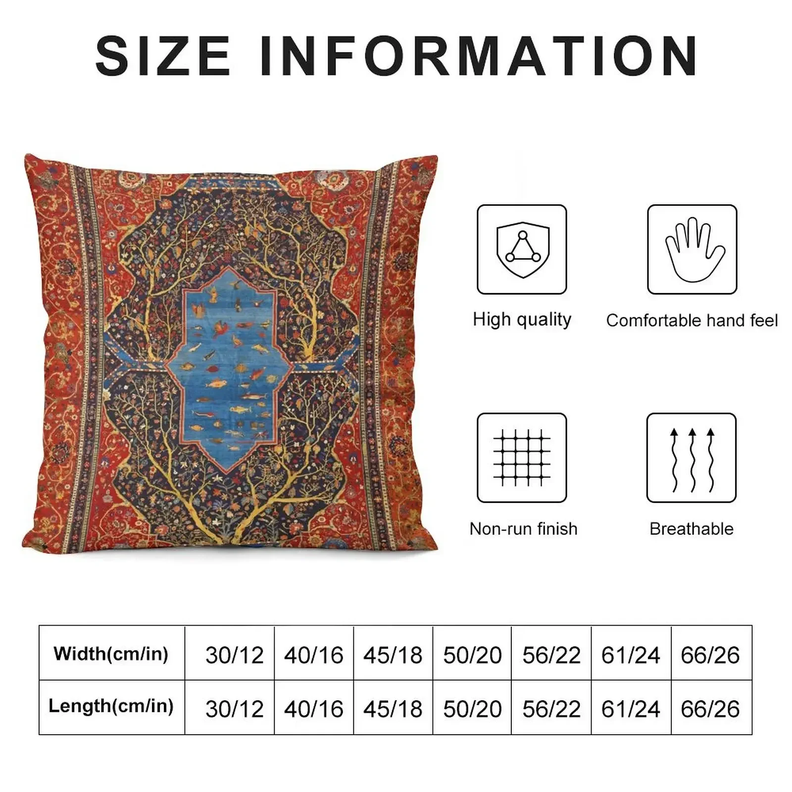 Sarouk Fereghan Persian Carpet Print Throw Pillow Ornamental Pillow Christmas Cushion For Home pillow