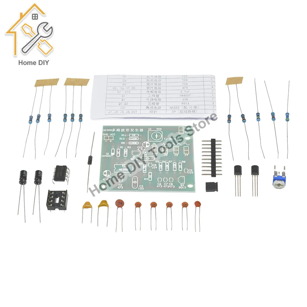 DC 6-12V NE555 Pulse Generator Module Sine/Triangle/Square Wave generator multi-channel Waveform Signal Generator DIY Kit