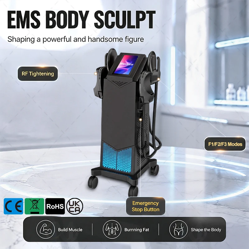 Vertical Hi-EMT 15T Body Contouring Device RF 4 Handle Electromagnetic Muscle Trainer Building  Sculpting Beauty Salons Home Use