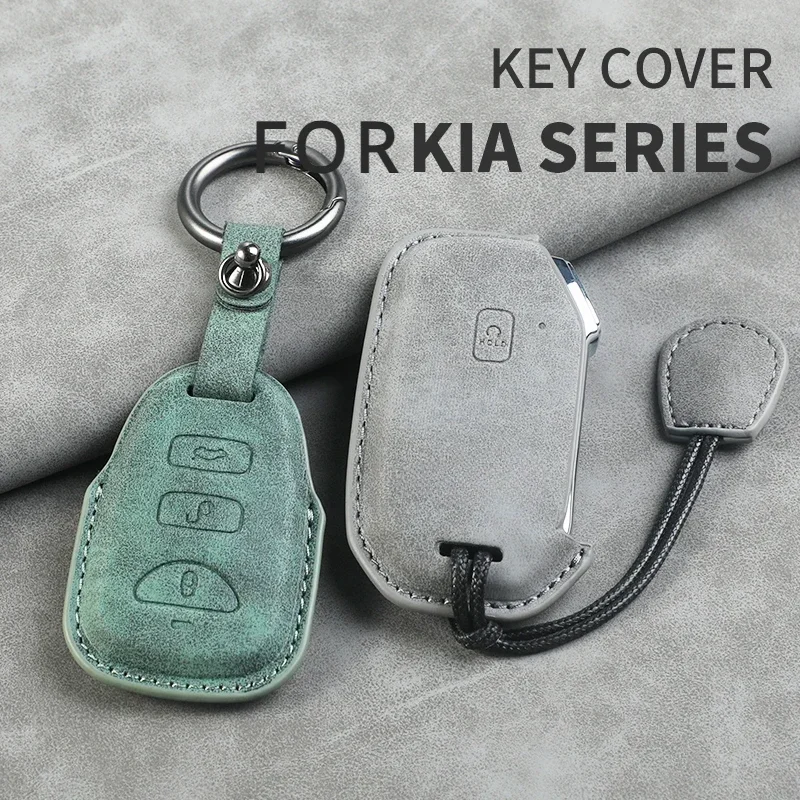 

5 Buttons Leather Car Key Case Cover Shell For Kia Telluride Telluride SX 2021 Sportage R 2022 K5 GT Line 2021 Seltos 2020