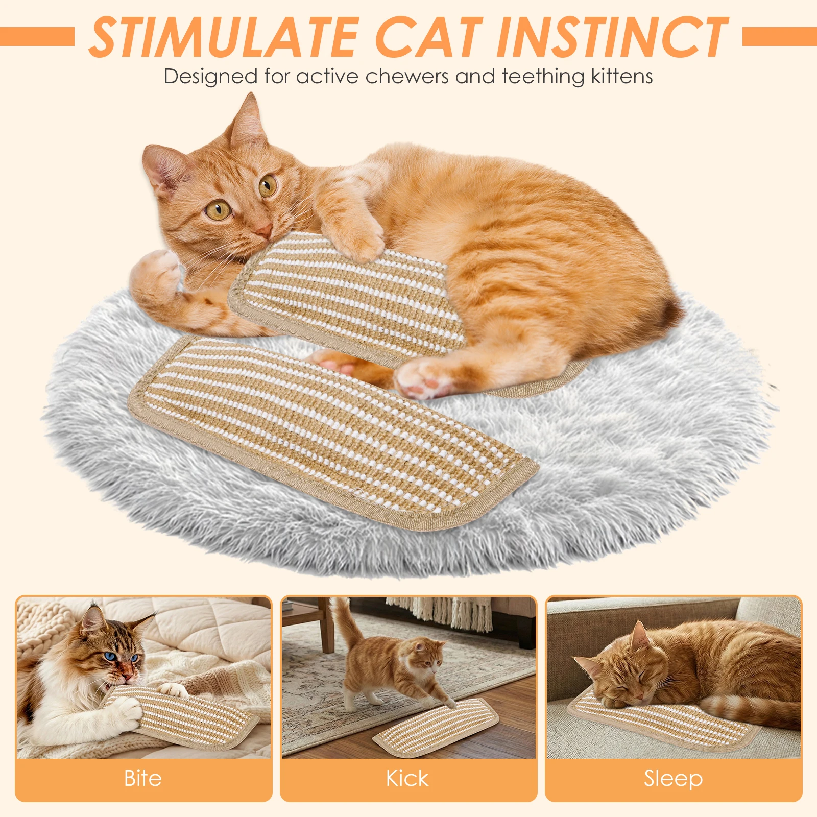 3 قطع وسادة خدش للقطط من حبل ا - مراجعة Catnip Toys وسعره