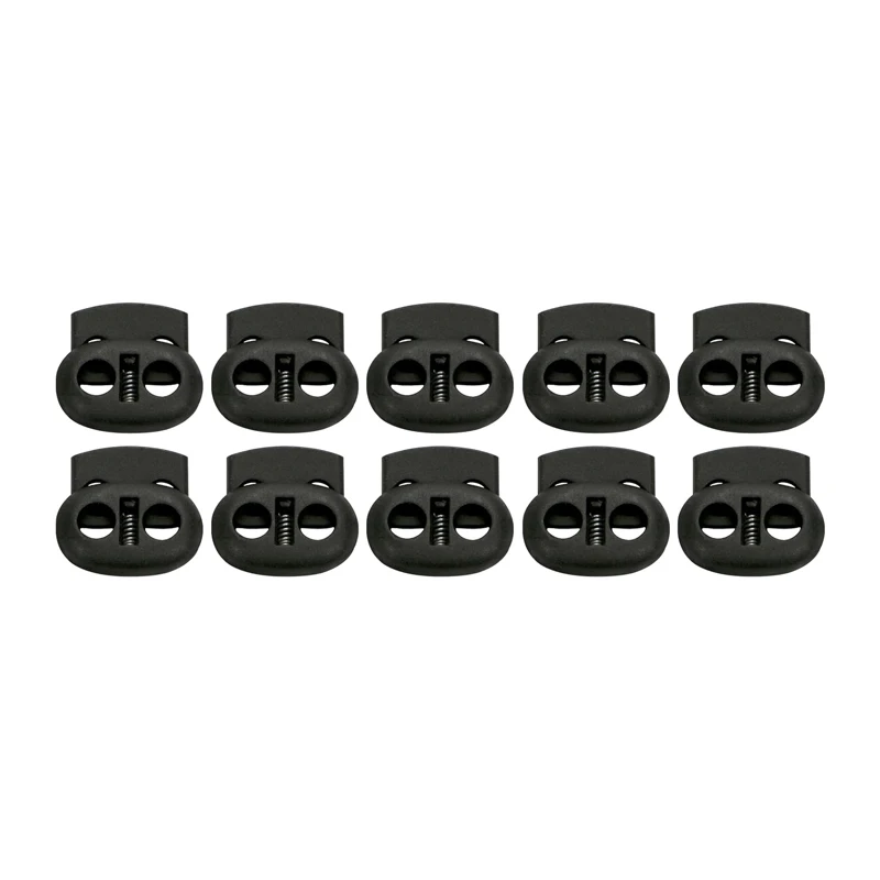10/20 Stück Doppelloch-Federkordelstopper-Set, Ovaler Kordelstopper mit Federklemme, Elastische Kordelversteller