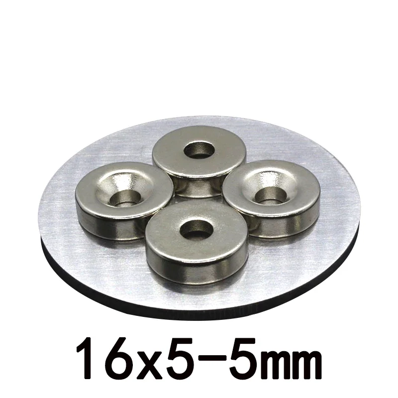 16x5-5mm Strong Magnet 16x5mm Hole 5mm Round Magnet for Home Refrigerators, Offices DIY