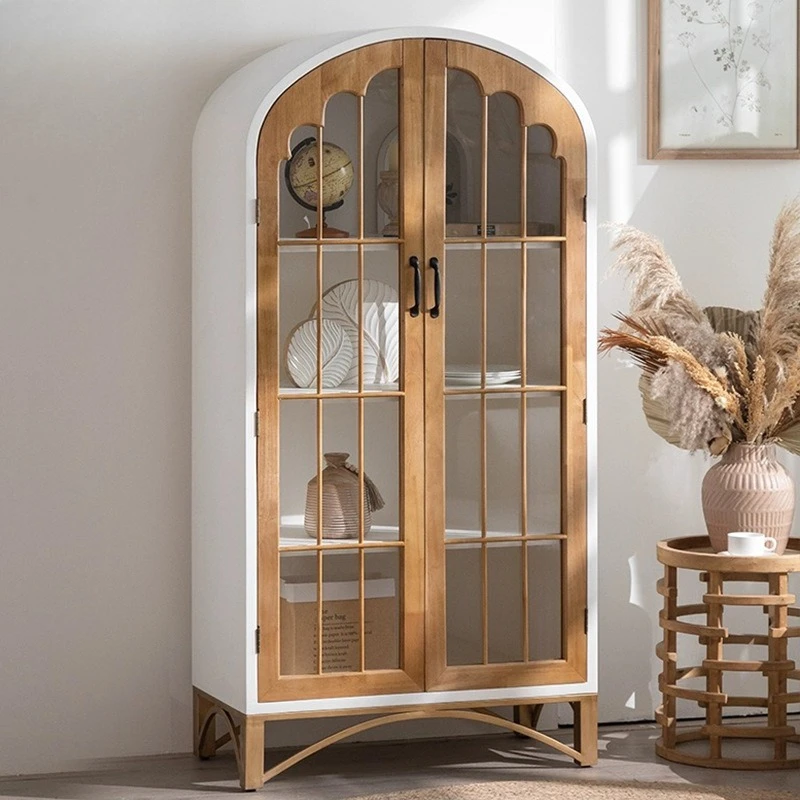 

American retro entrance foyer, entrance cabinet, arched study, standing cabinet, hotel wine cabinet, wabi sandy wind multi-layer