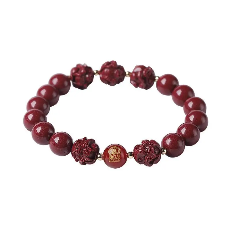 2024 Year Of Dragon Birth Year Authentic Cinnabar Sanhe Liuhe Bracelet Birth Buddha Solution For Taisui Unisex Lucky Bracelet