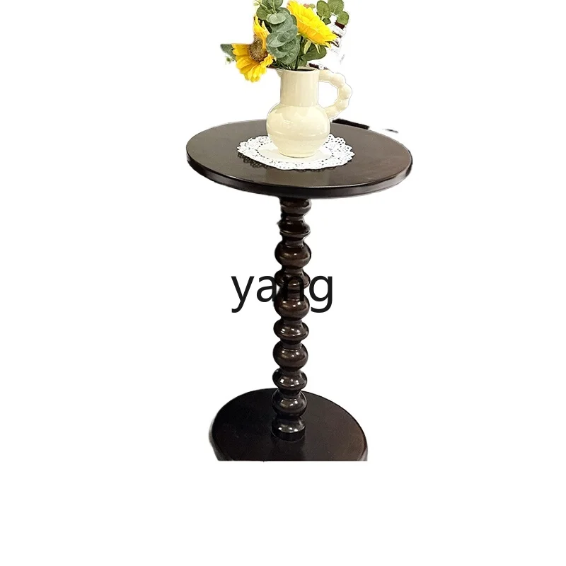 

Yjq light retro pure solid wood coffee table solid wood round edge few living room sofa coffee table bedside table