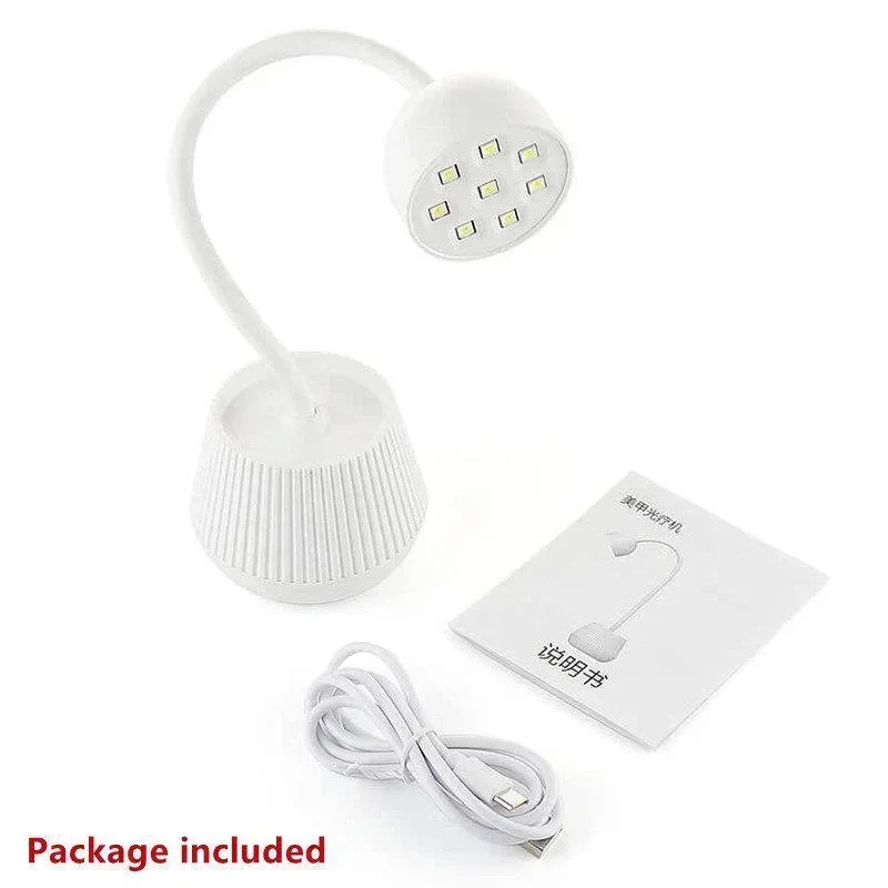 مصباح أظافر LED صغير بالأشعة فوق البنفسجية بقدرة 24 وات قابل للانحناء وسريع الجفاف للعلاج بالضوء لأظافر الجل