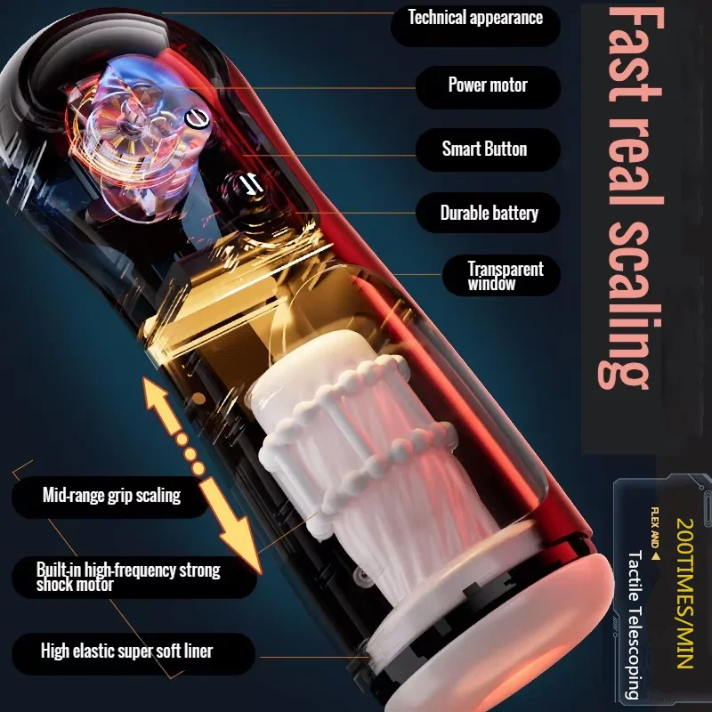 كوب الاستمناء التلقائي بالكامل للذكور ، تمدد الحلق العميق ، انكماش القضيب ، مقطع تلسكوبي ، مص الاهتزاز ، مكبس التحفيز ، ألعاب الجنس #4