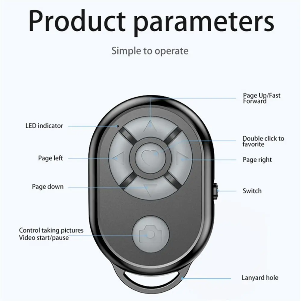 Self-Timer Wireless Mobile Phone Selfie Stick Controller Bluetooth Remote Bluetooth Camera Controller Camera Video Controller