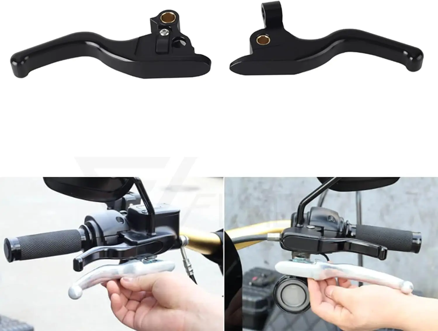 3-Finger 5.9-Inch CNC Brake and Clutch Levers for Select Touring Motorcycles, 2008-2013, 2021-2024, Black