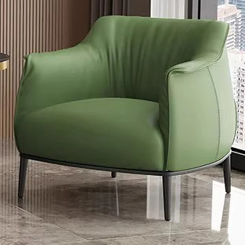 كراسي غرفة معيشة بسيطة وفريدة من نوعها باللون الأزرق، كراسي بذراعين واحدة حديثة بتصميم كسول كبير الحجم، أثاث صالة Fauteuil De Salon #4