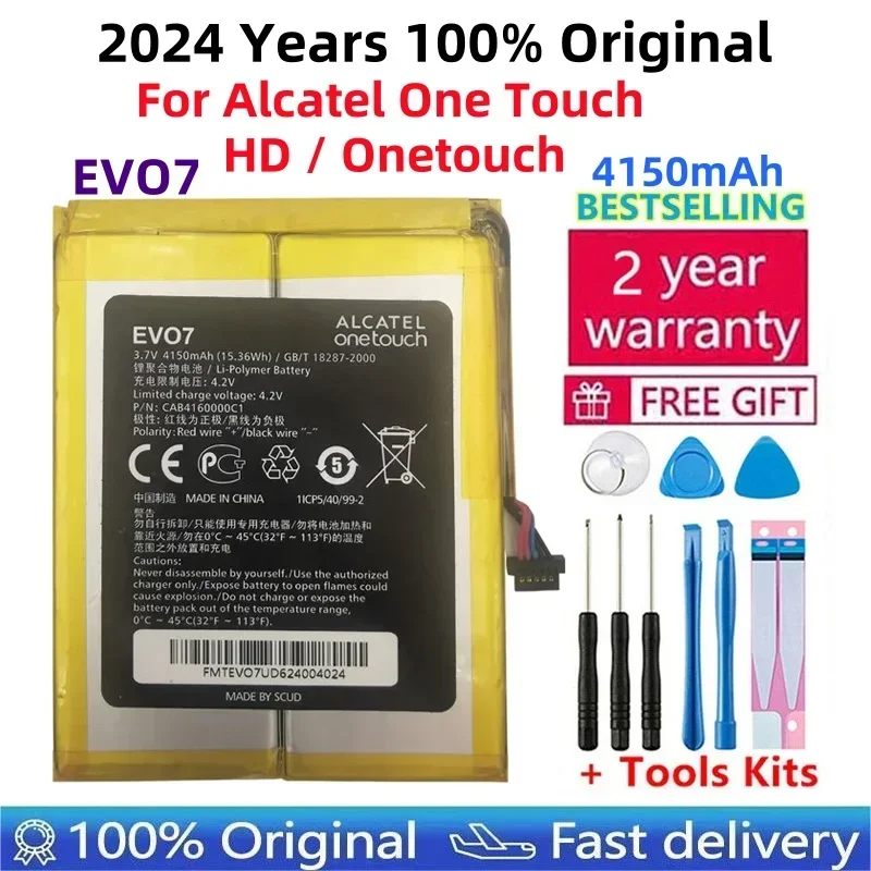 

100% Original 4150mAh Rechargeable Tablet PC Battery For Alcatel One Touch EVO 7 HD / Onetouch EVO7 Li-ion Polymer Batteries