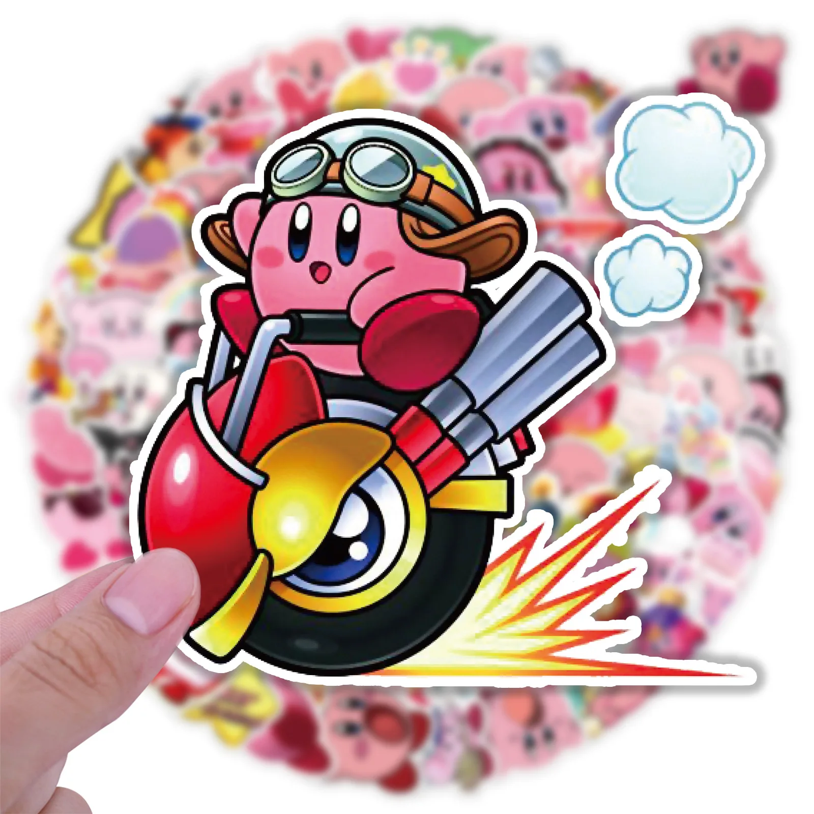 100pcs Kirby Stickers Pack Cute Anime Sticker Waterproof Phone Case Laptop Skin Kawaii Packaging Art Supplies Stationery