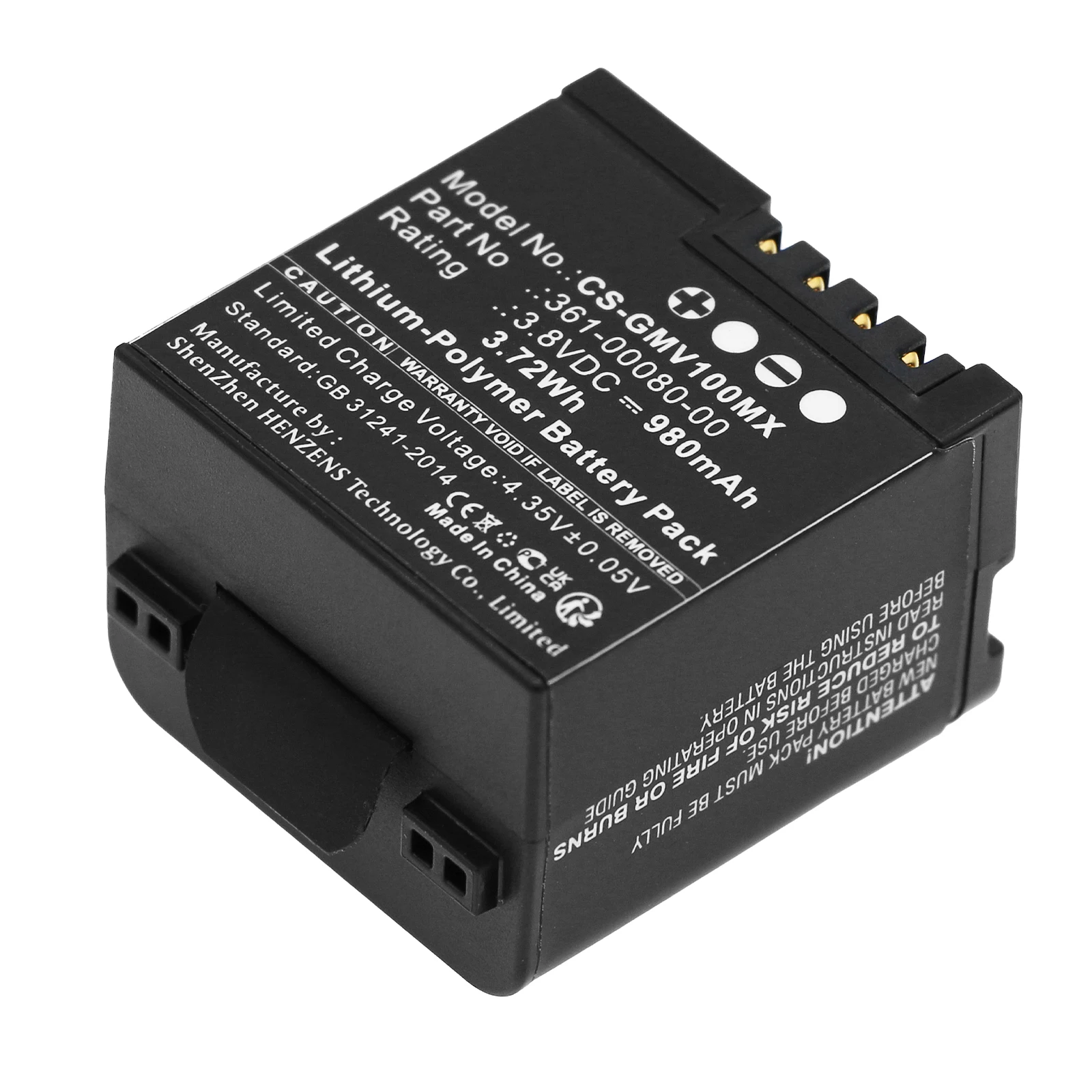 

Li-Polymer Camera Battery for Garmin, 3.8V 980mAh, Compatible Models: Virb X, Virb X Compact, VIRB XE