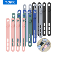 TOPK Silicone Cable Ties Assorted Color Reusable Heavy Duty Cable Organizer Management for Fastening Cords and Wires