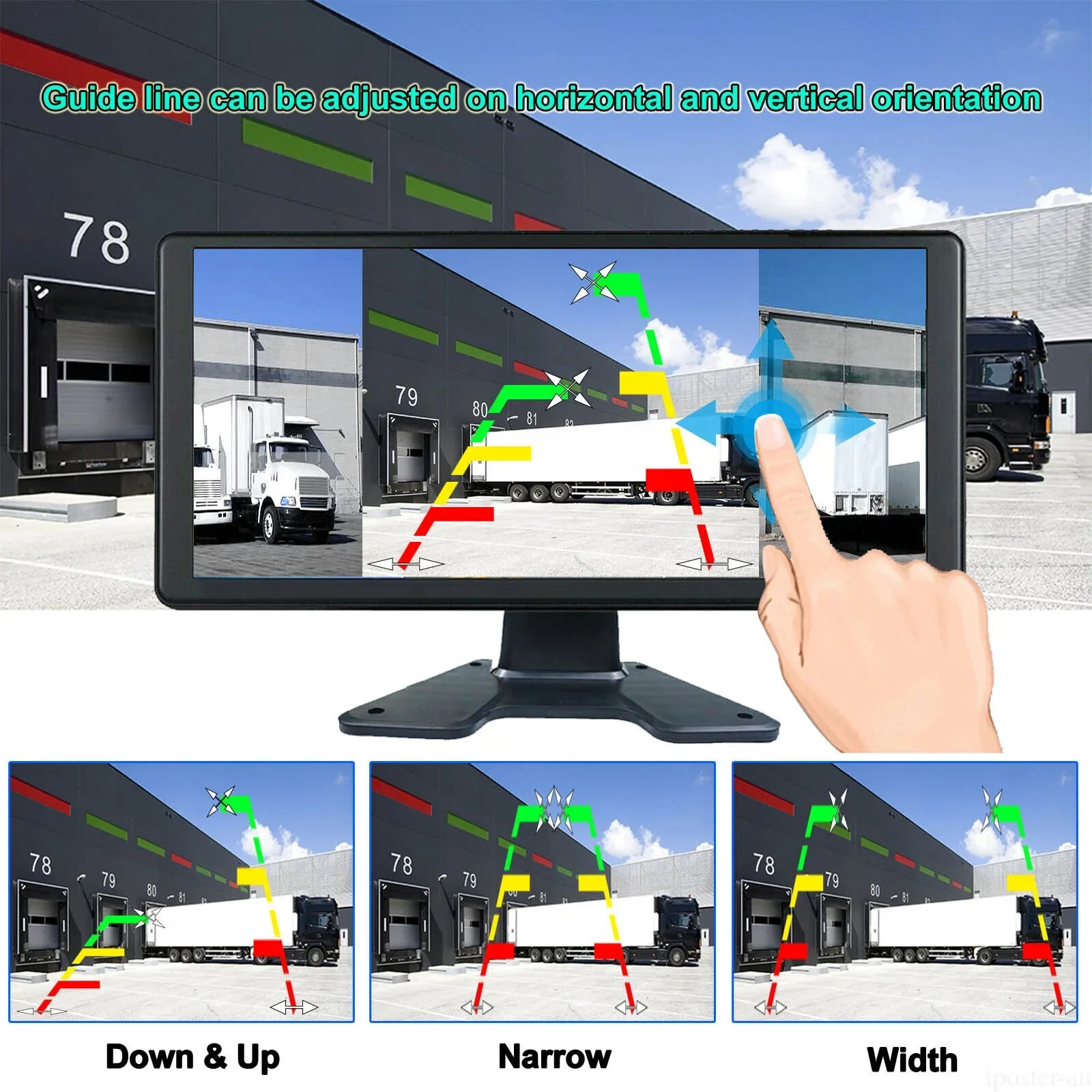 Factory Supply 10.36in 12-36v for Truck DVR Monitor 360 View Backup Camera with Alarm Beeper Detection AI BSD KIT