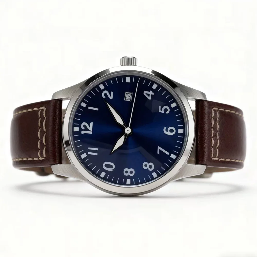 Men's Classic and Fashionable Blue Dial Luminous Automatic Seagull or ST1612 Mechanical Watch AAA High Quality 40mm