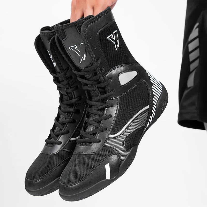 Men New Boxing Shoes Combat Athletic Fitness Brand Struggle Male Non-Slip Breathable Training Male Big Size Gym Wrestling Shoes