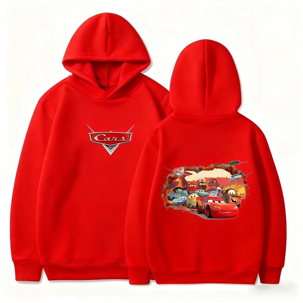 ديزني لايتنينج ماكوين الأطفال هوديي الفتيان والفتيات ملابس الخريف والشتاء الدافئة الأطفال البلوز الأطفال الأعلى